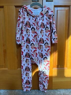 Girls 2T Pink Disney Princess Hooded Bamboo Jumpsuit With Zipper